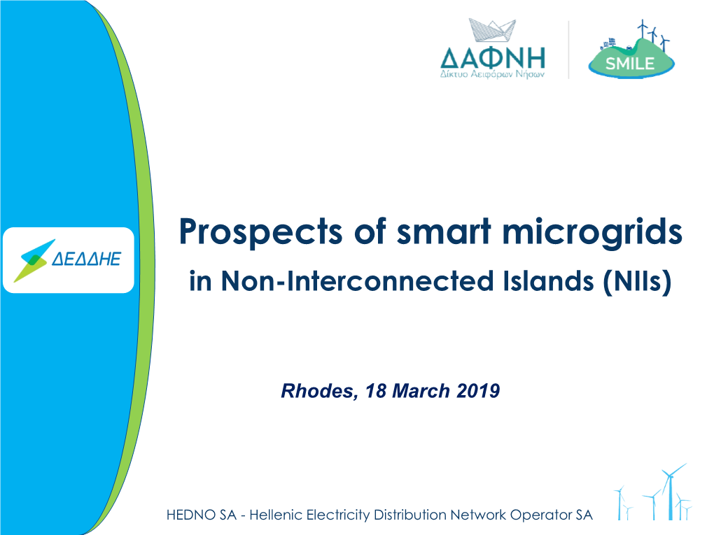 Prospects of Smart Microgrids in Non-Interconnected Islands (Niis)