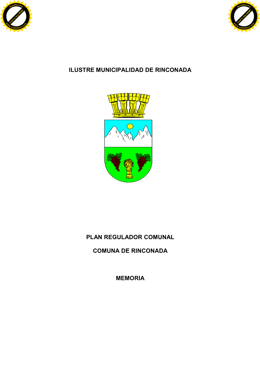 Ilustre Municipalidad De Rinconada Plan Regulador Comunal Comuna De