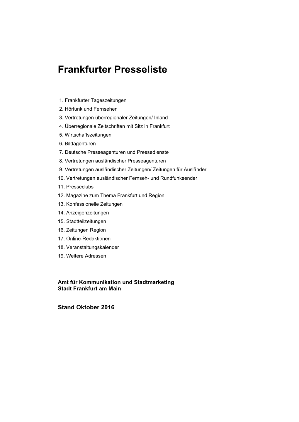 Frankfurter Presseliste