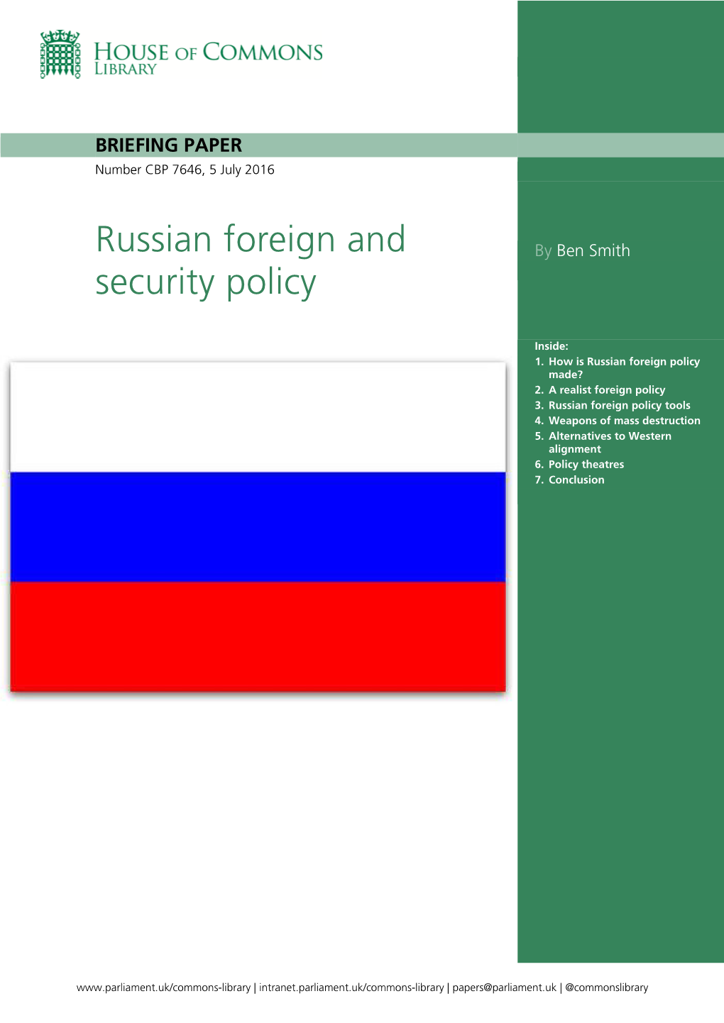 Russian Foreign and Security Policy