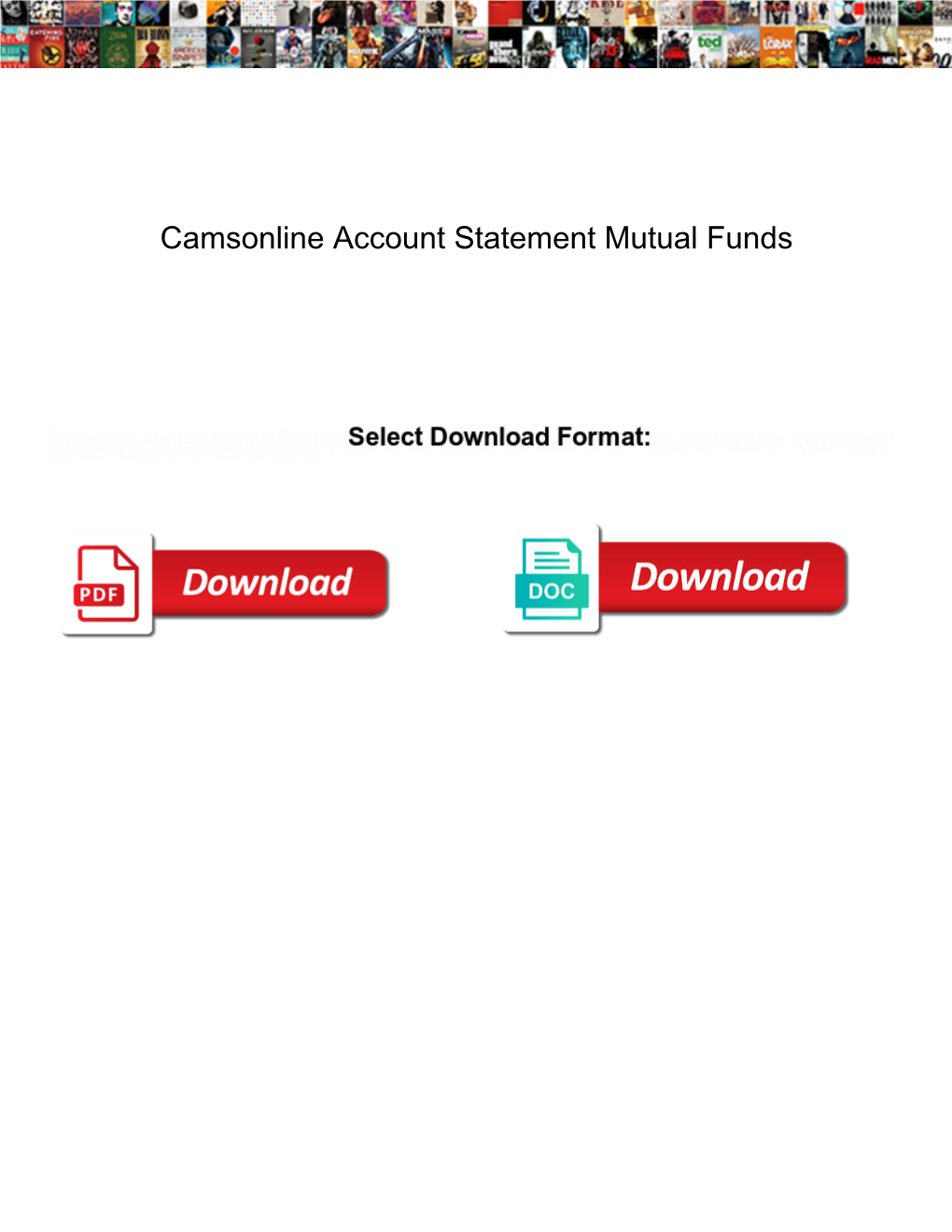 Camsonline Account Statement Mutual Funds