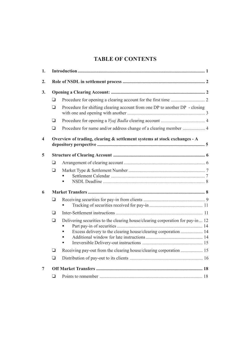 Table of Contents