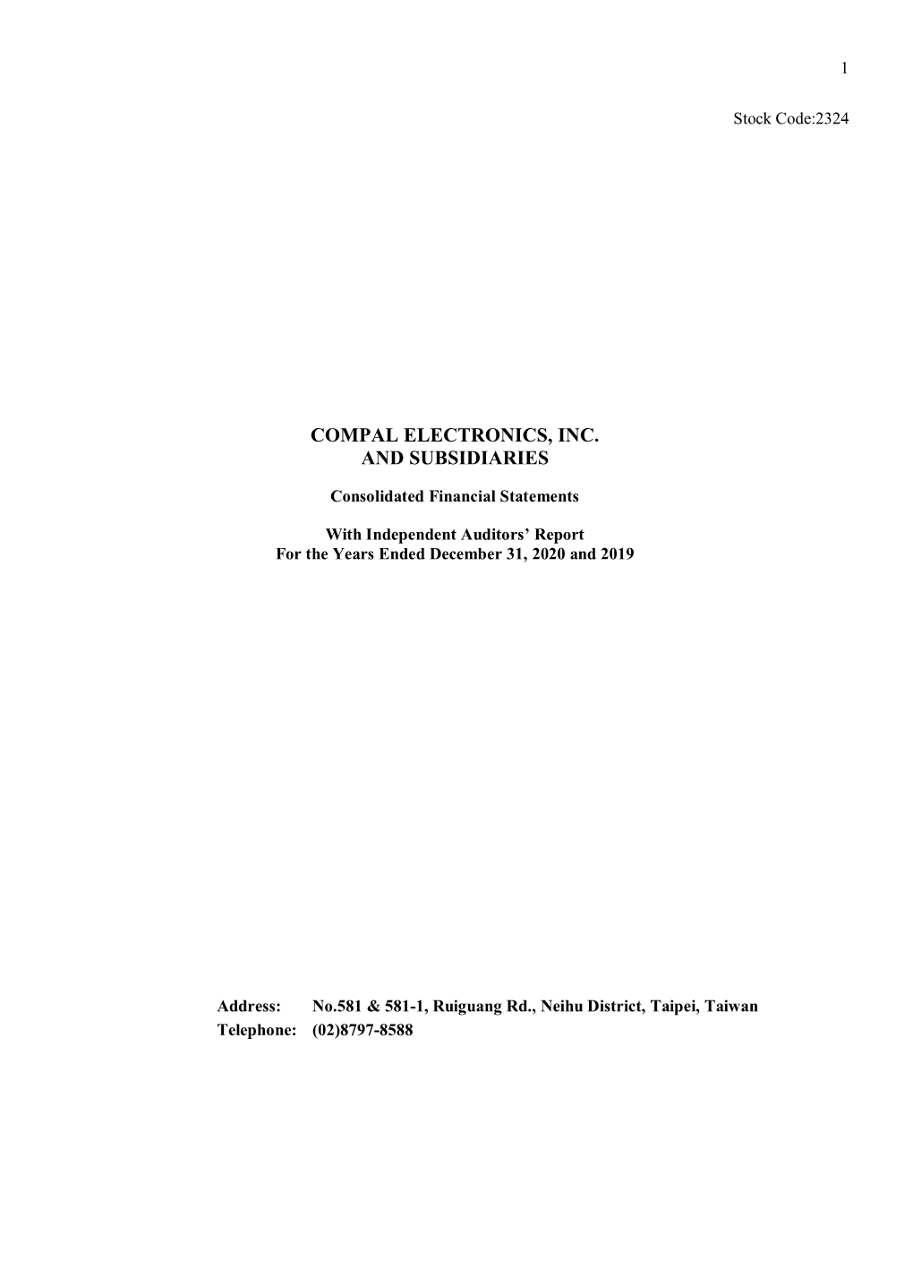 Compal Electronics, Inc. and Subsidiaries