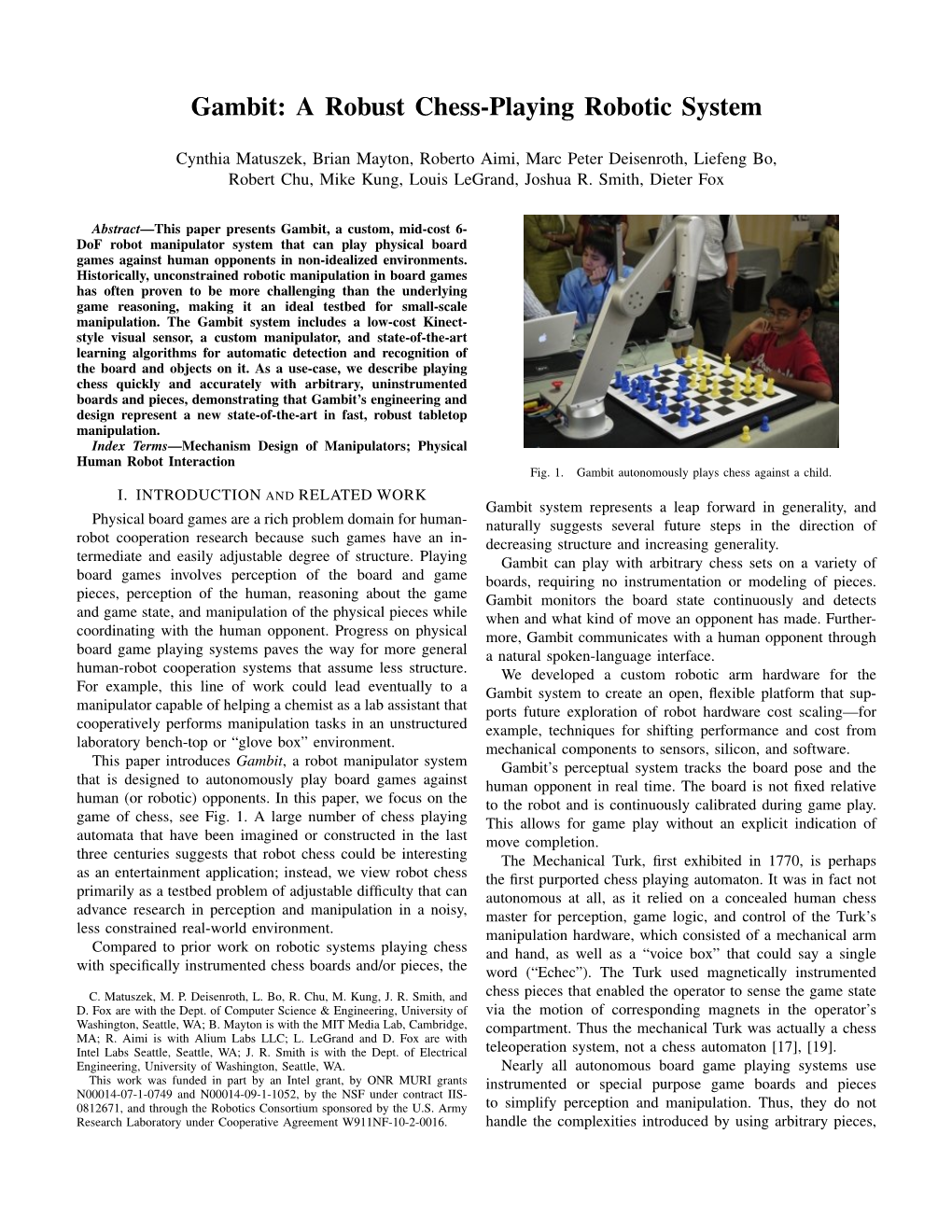 Gambit: a Robust Chess-Playing Robotic System