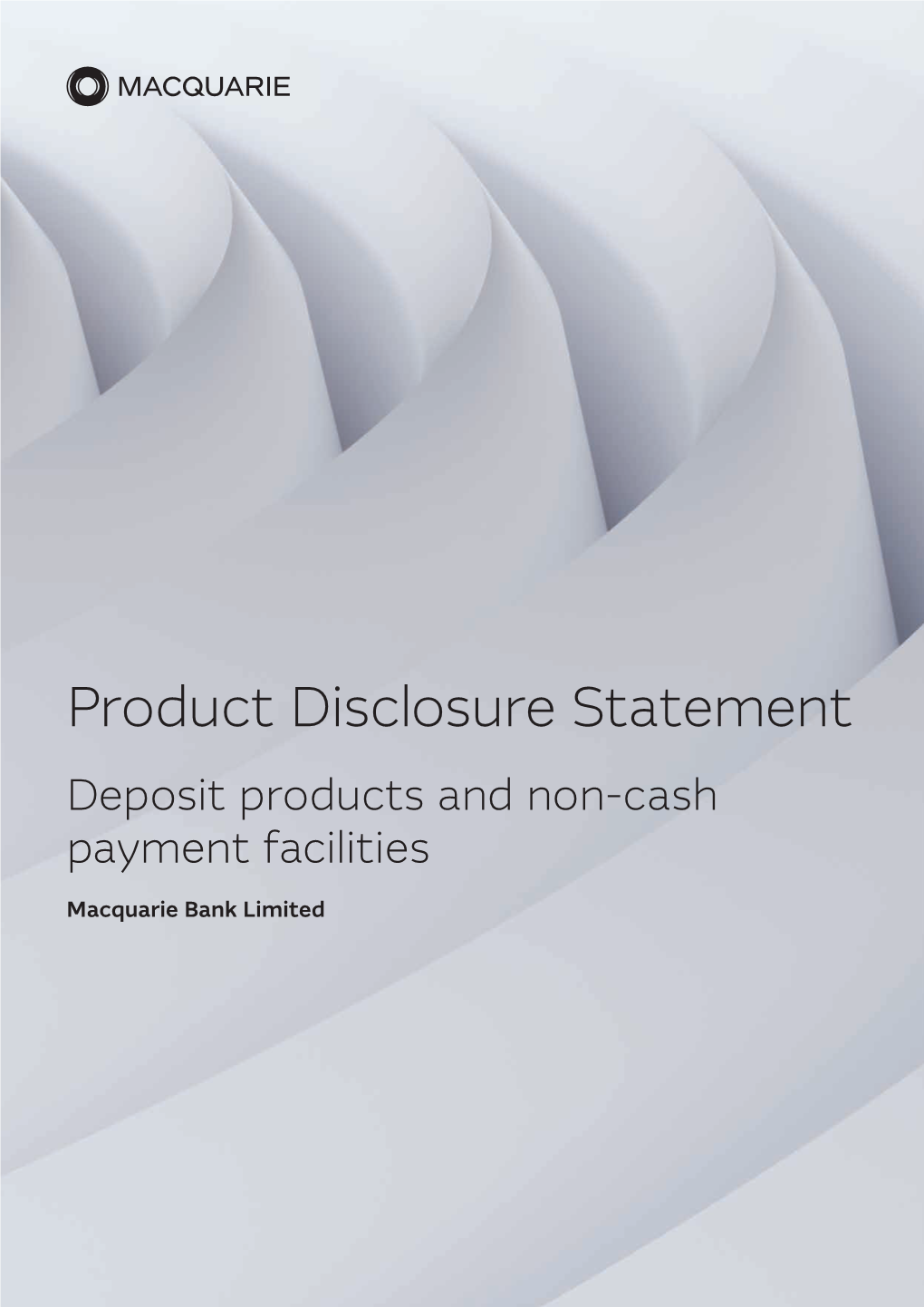 Product Disclosure Statement Deposit Products and Non-Cash Payment Facilities