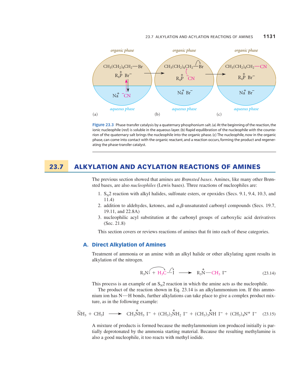 23.7 Alkylation and Acylation Reactions of Amines 1131