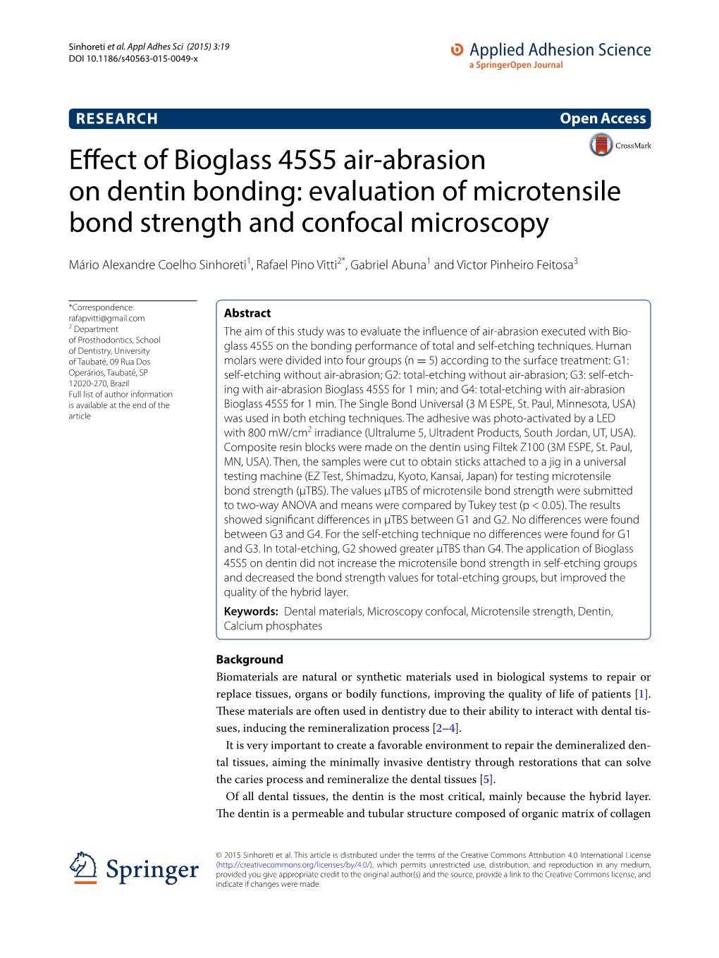 Effect of Bioglass 45S5 Air-Abrasion On