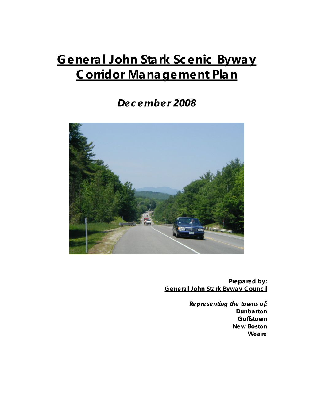 General John Stark Scenic Byway Corridor Management Plan