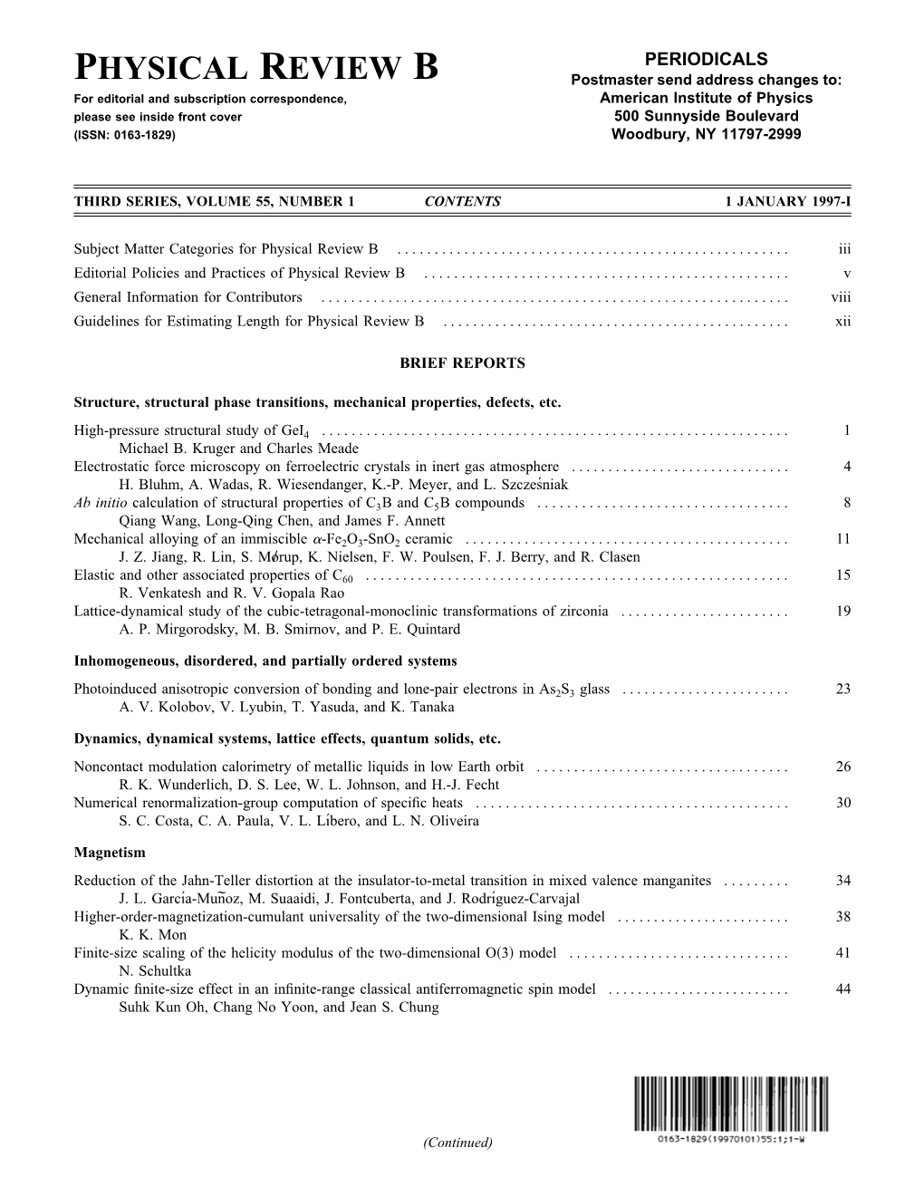Table of Contents (Online)