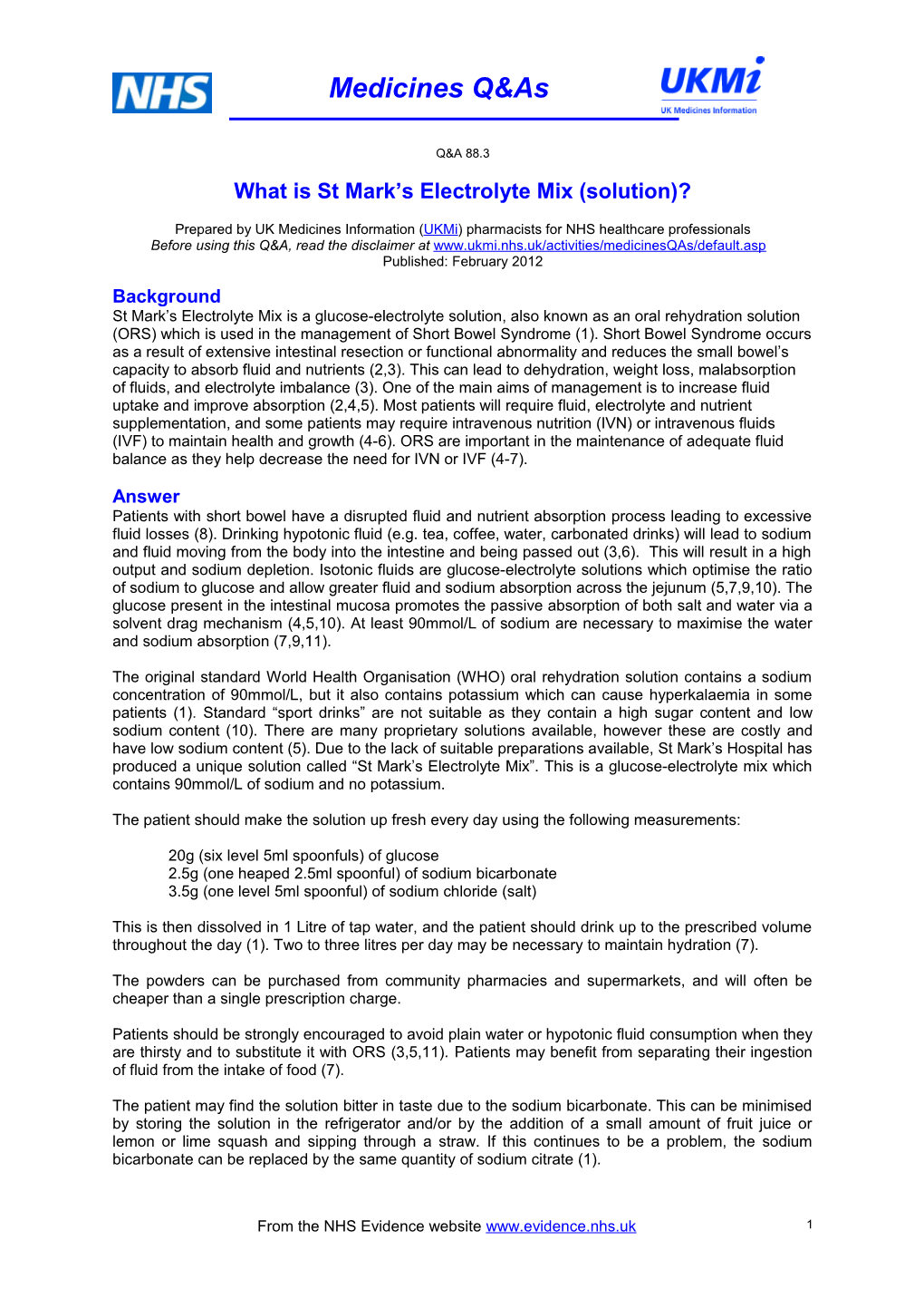 What Is St Mark S Electrolyte Mix (Solution)?