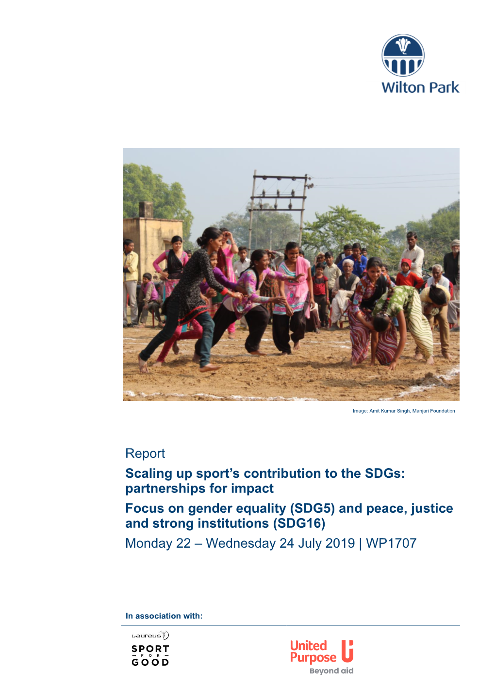 PDF Report for Scaling up Sport's Contribution to the Sdgs