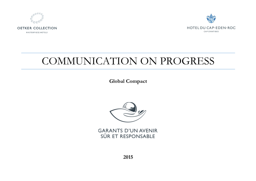 Communication on Progress