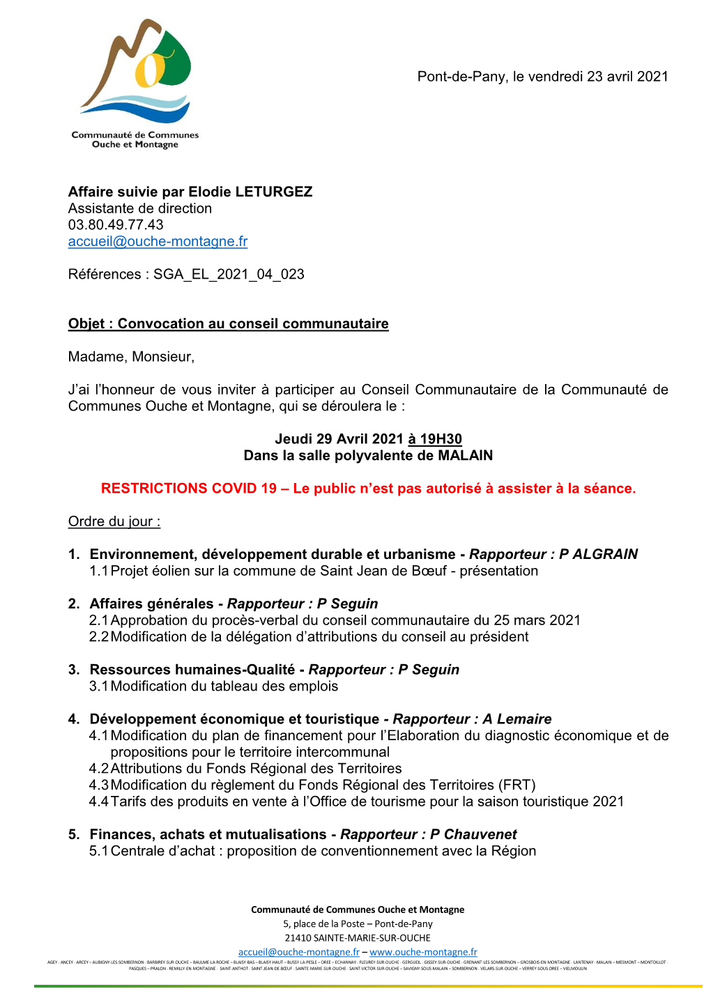 Pont-De-Pany, Le Vendredi 23 Avril 2021 Affaire Suivie Par Elodie