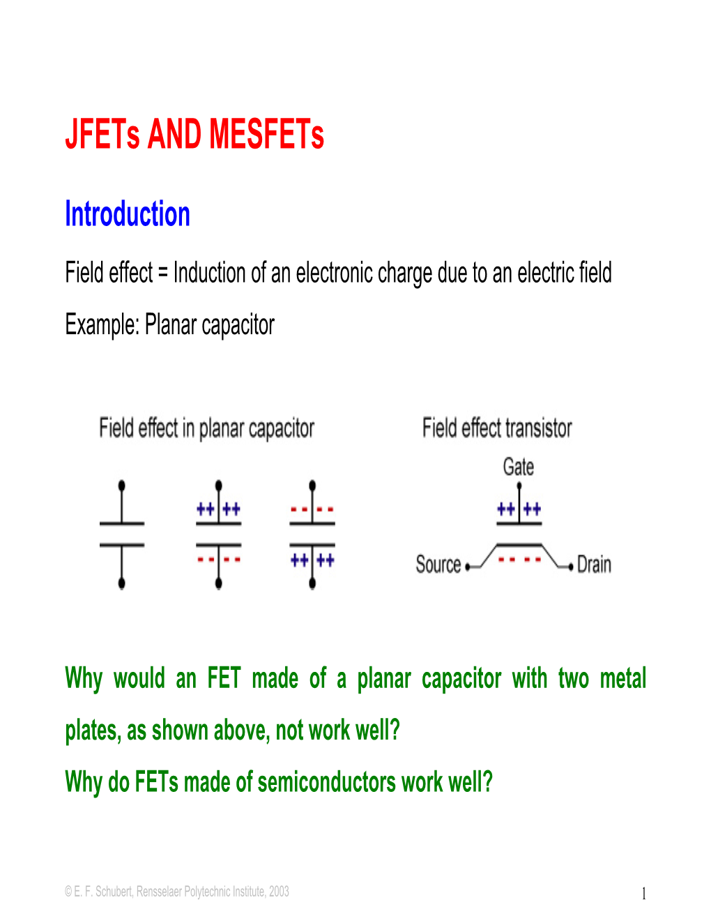 Jfets and Mesfets