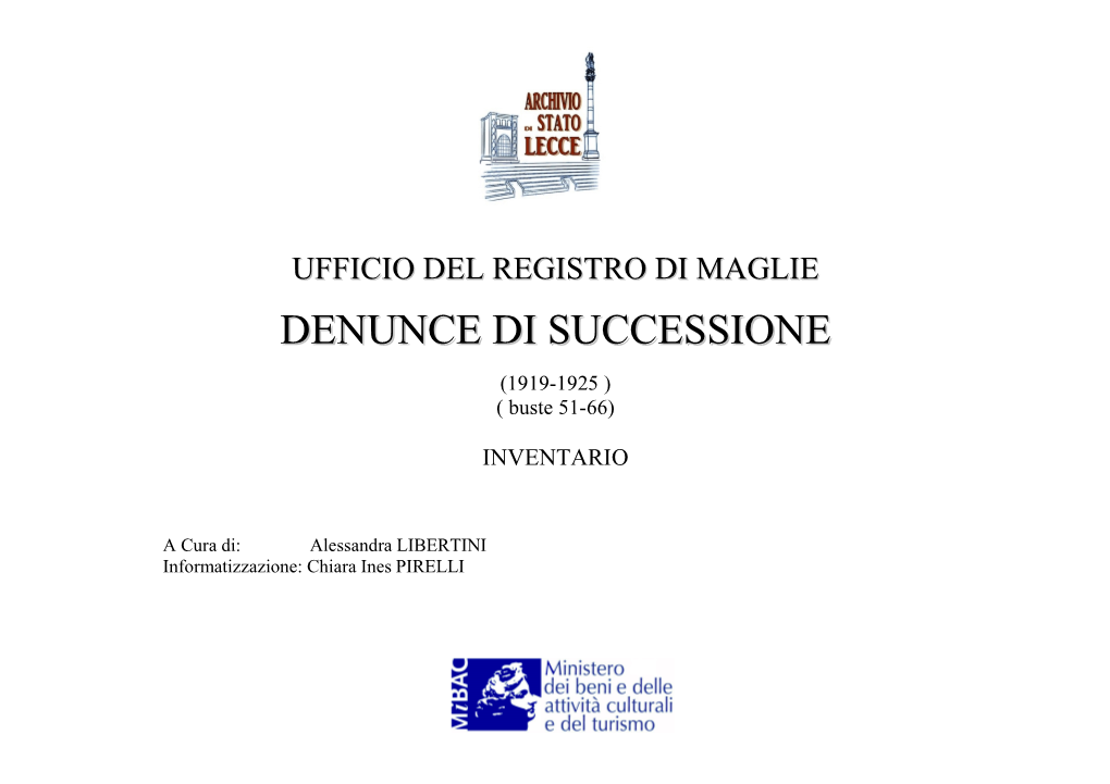 Ufficio Del Registro Di Maglie