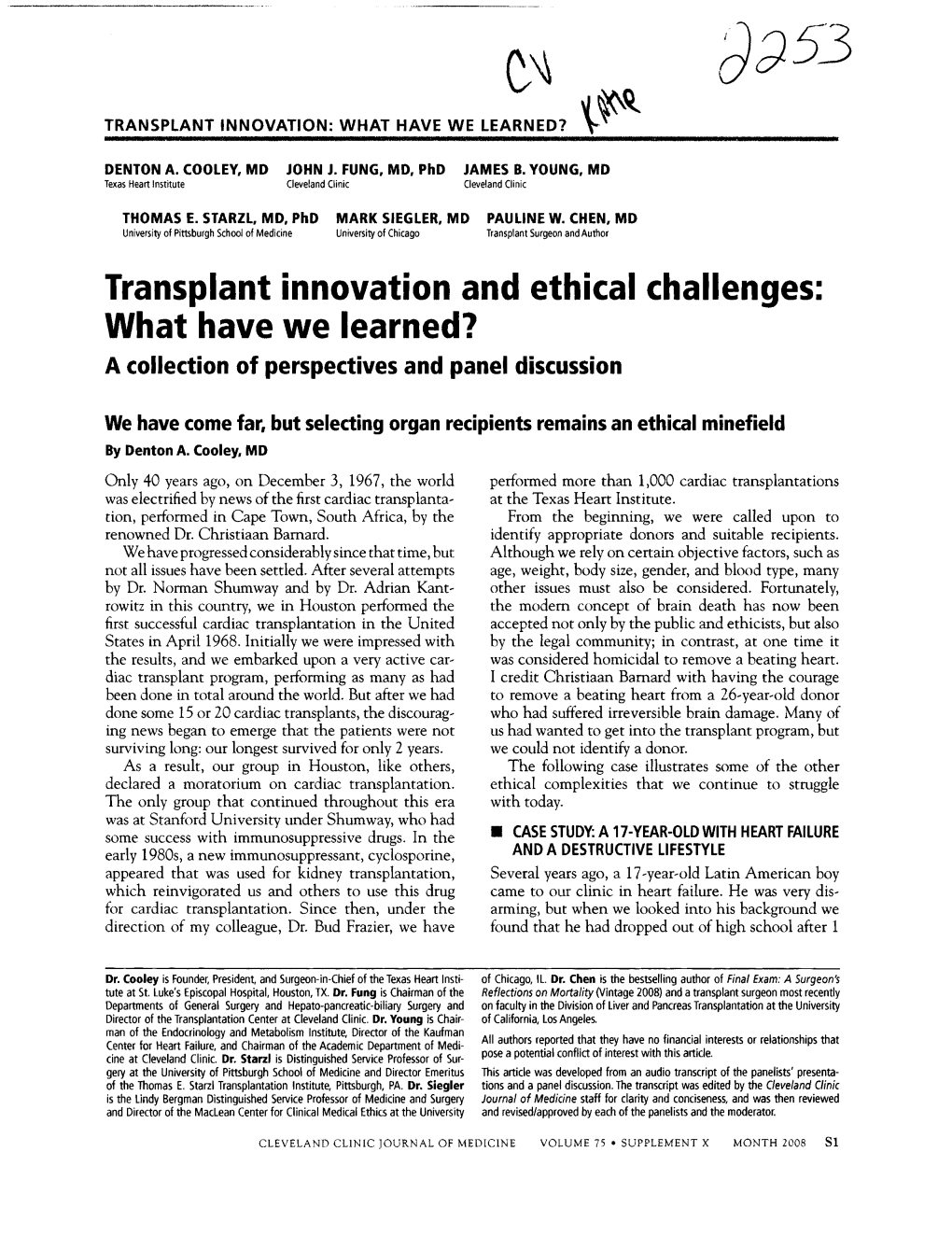 Transplant Innovation and Ethical Challenges: What Have We Learned7 a Collection of Perspectives and Panel Discussion