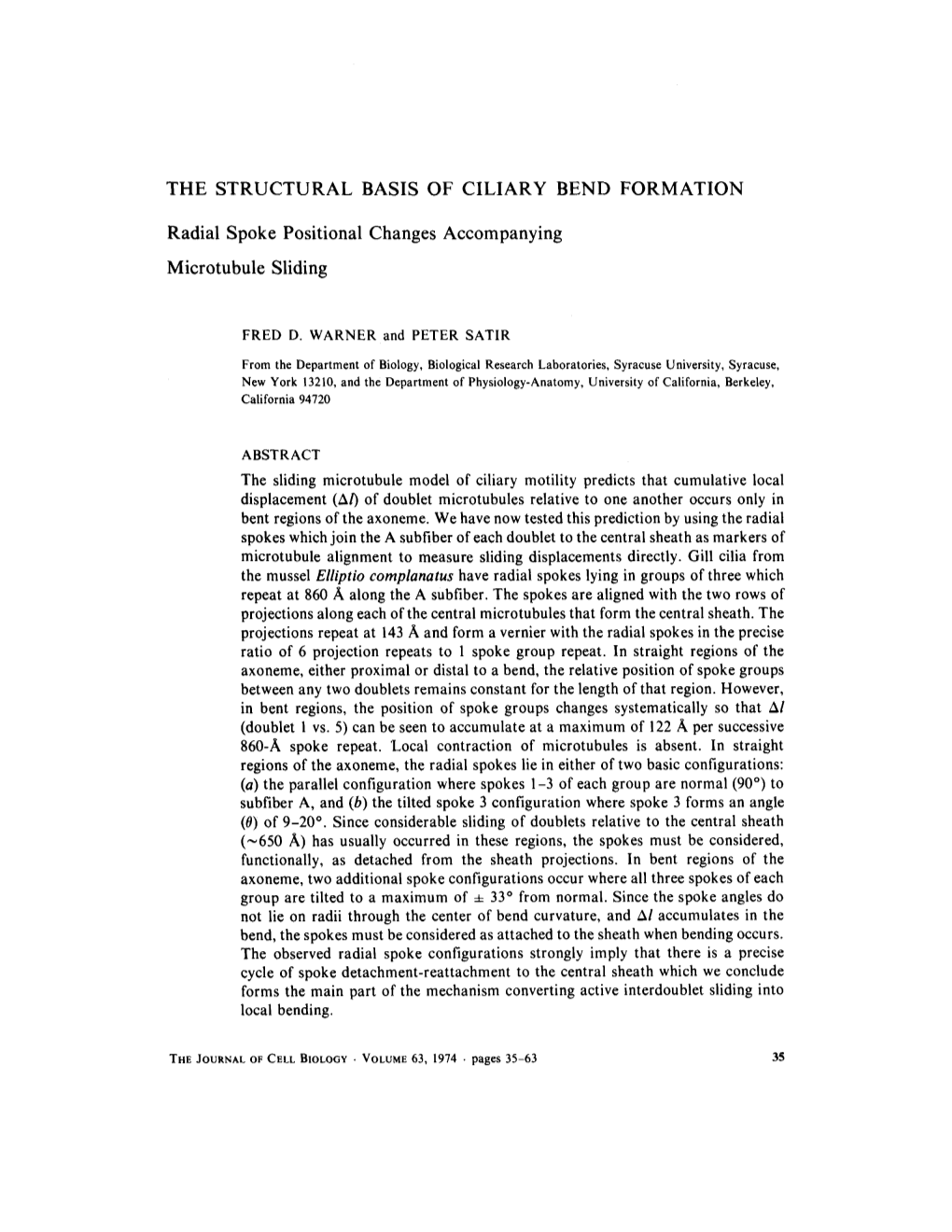 The Structural Basis of Ciliary Bend Formation