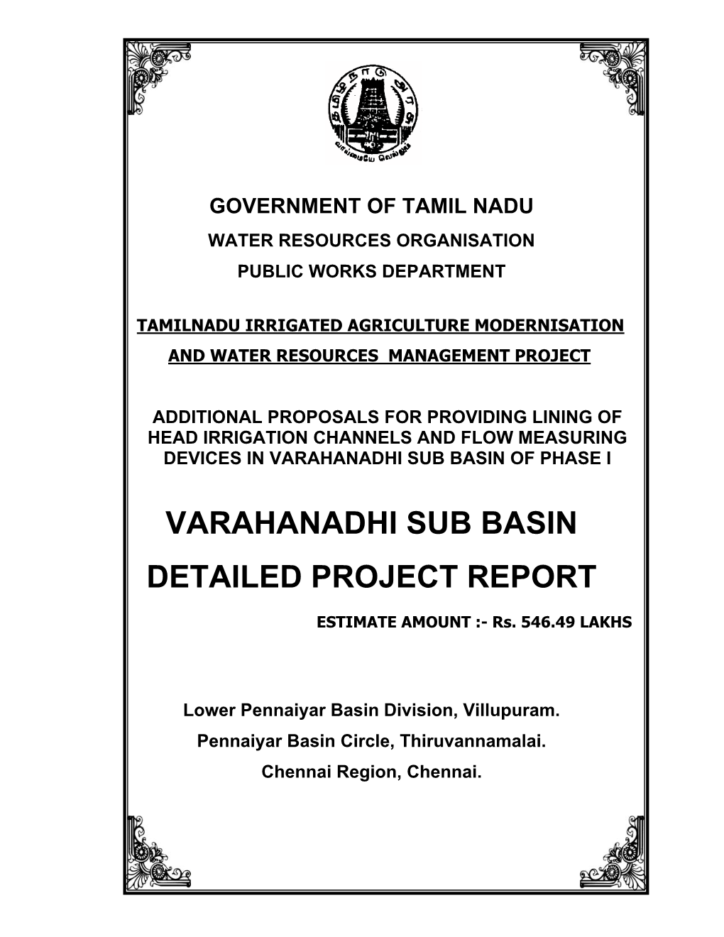 Varahanadhi Sub Basin of Phase I