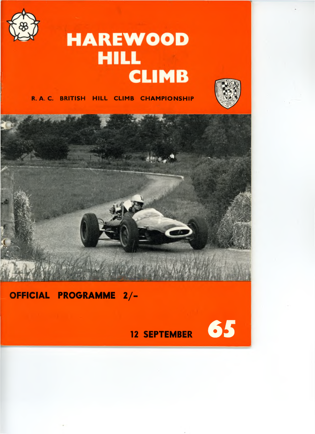 Official Programme 2/- 12 September