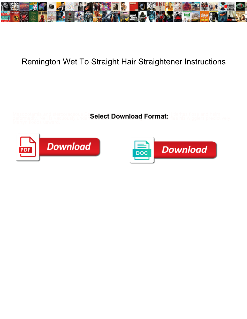Remington Wet to Straight Hair Straightener Instructions