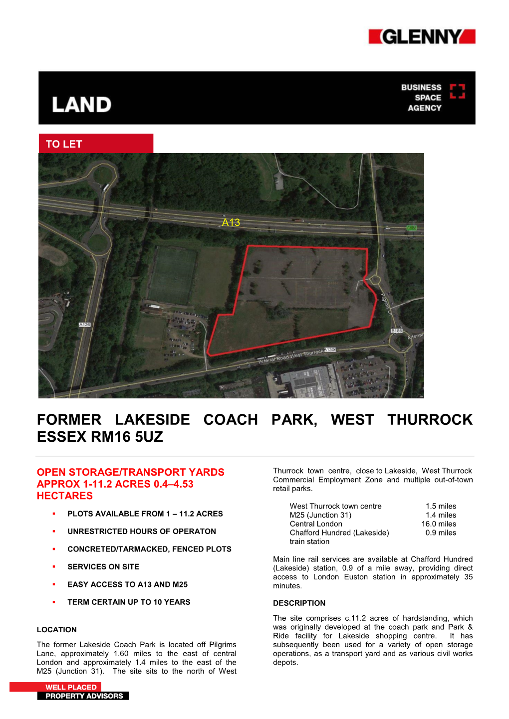 Former Lakeside Coach Park, West Thurrock Essex Rm16 5Uz