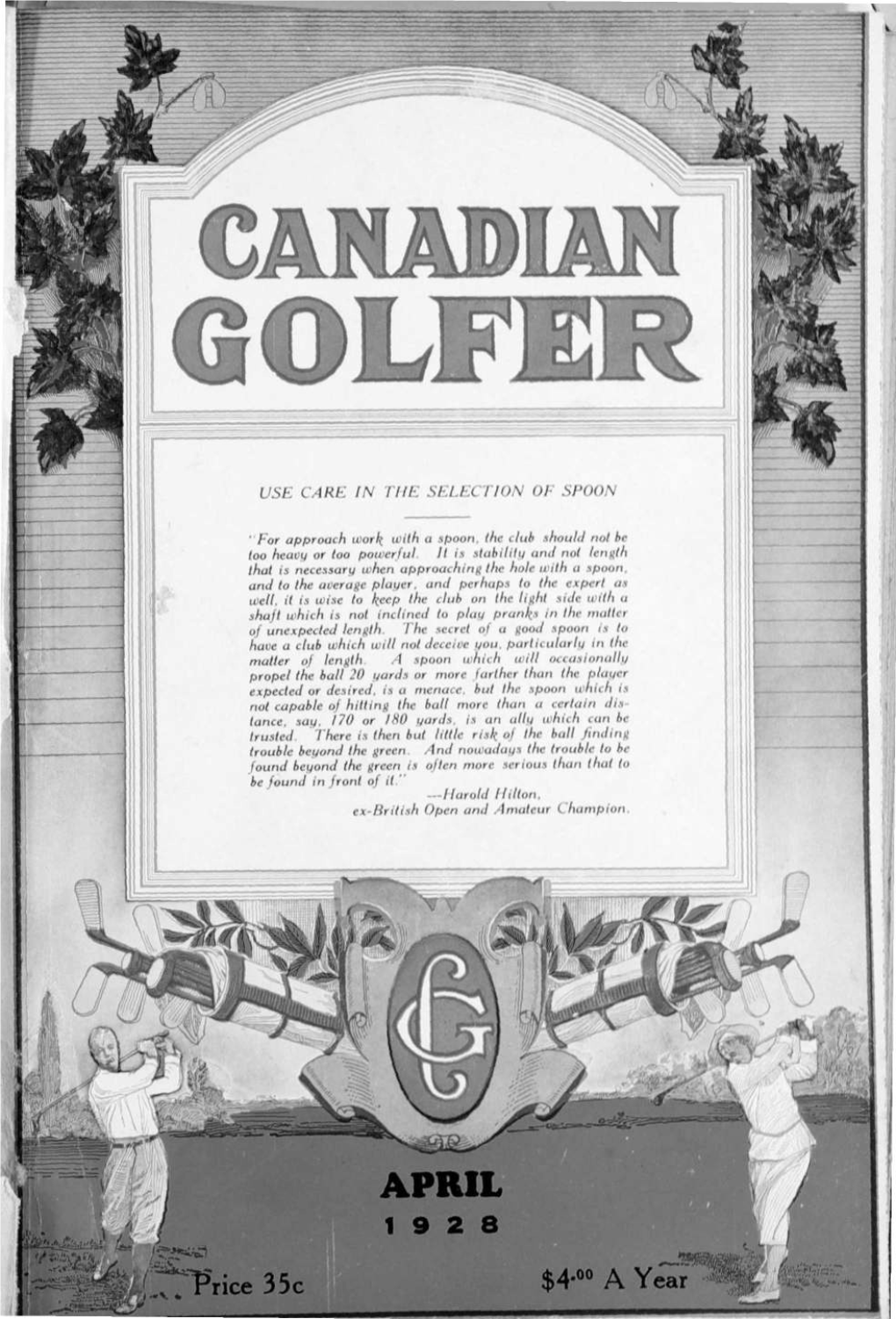 Canadian Golfer, April , 1928