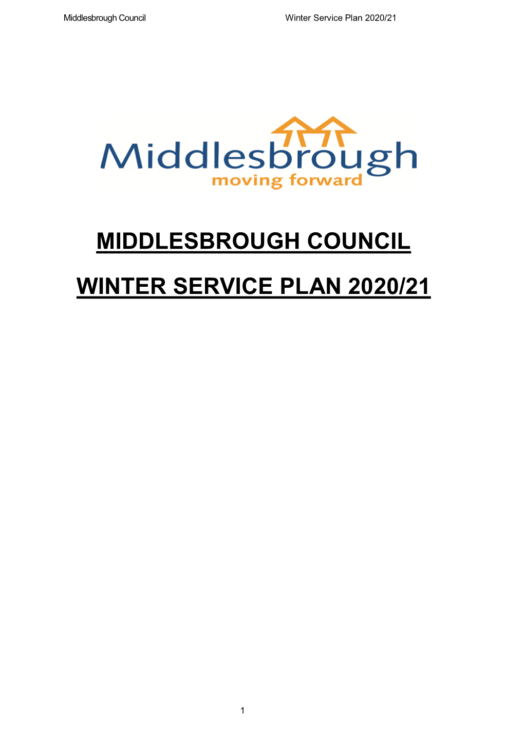 Winter Maintenance Plan (2020-2021