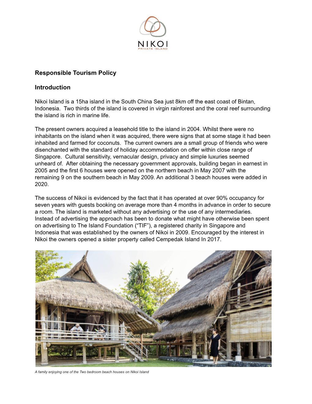 Responsible Tourism Policy 2021