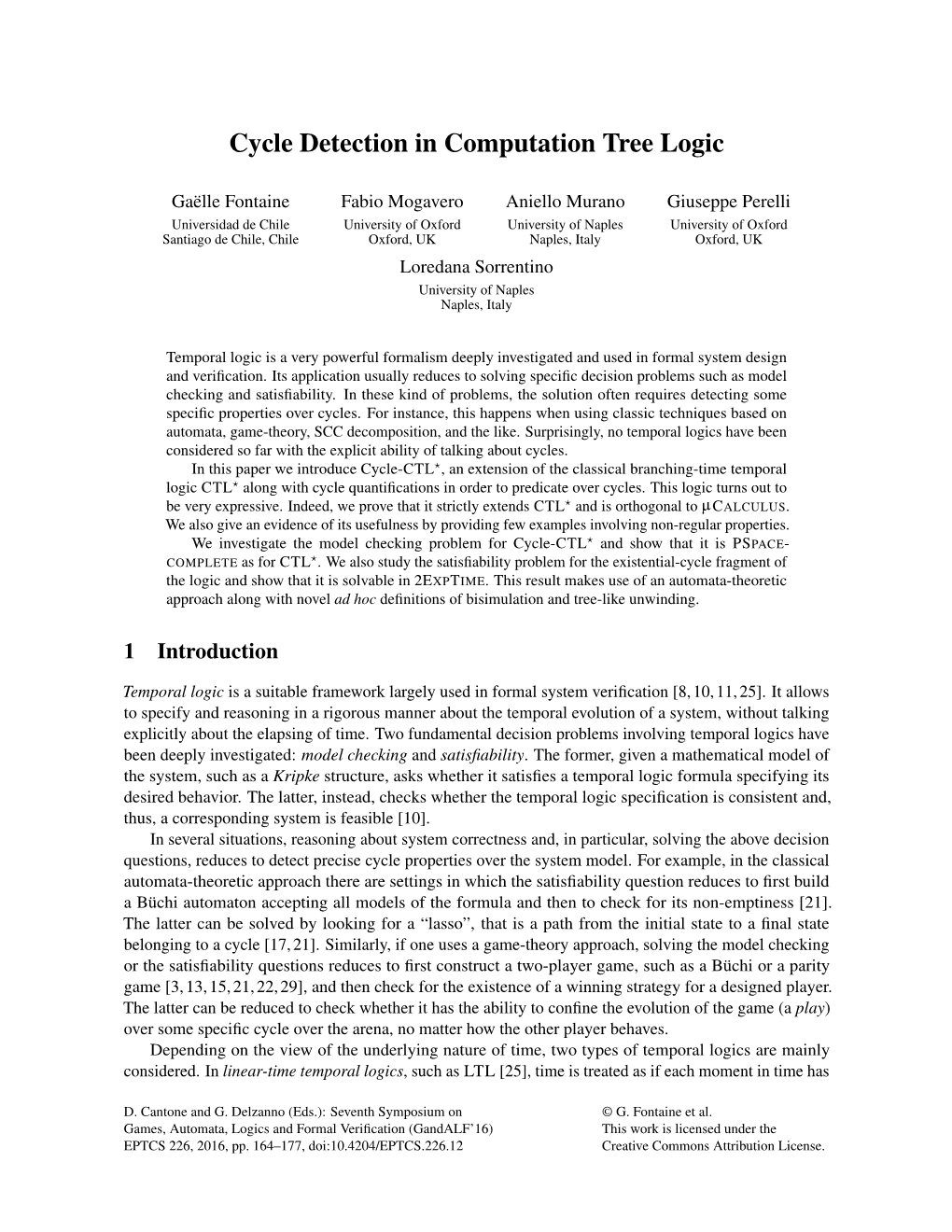 Cycle Detection in Computation Tree Logic