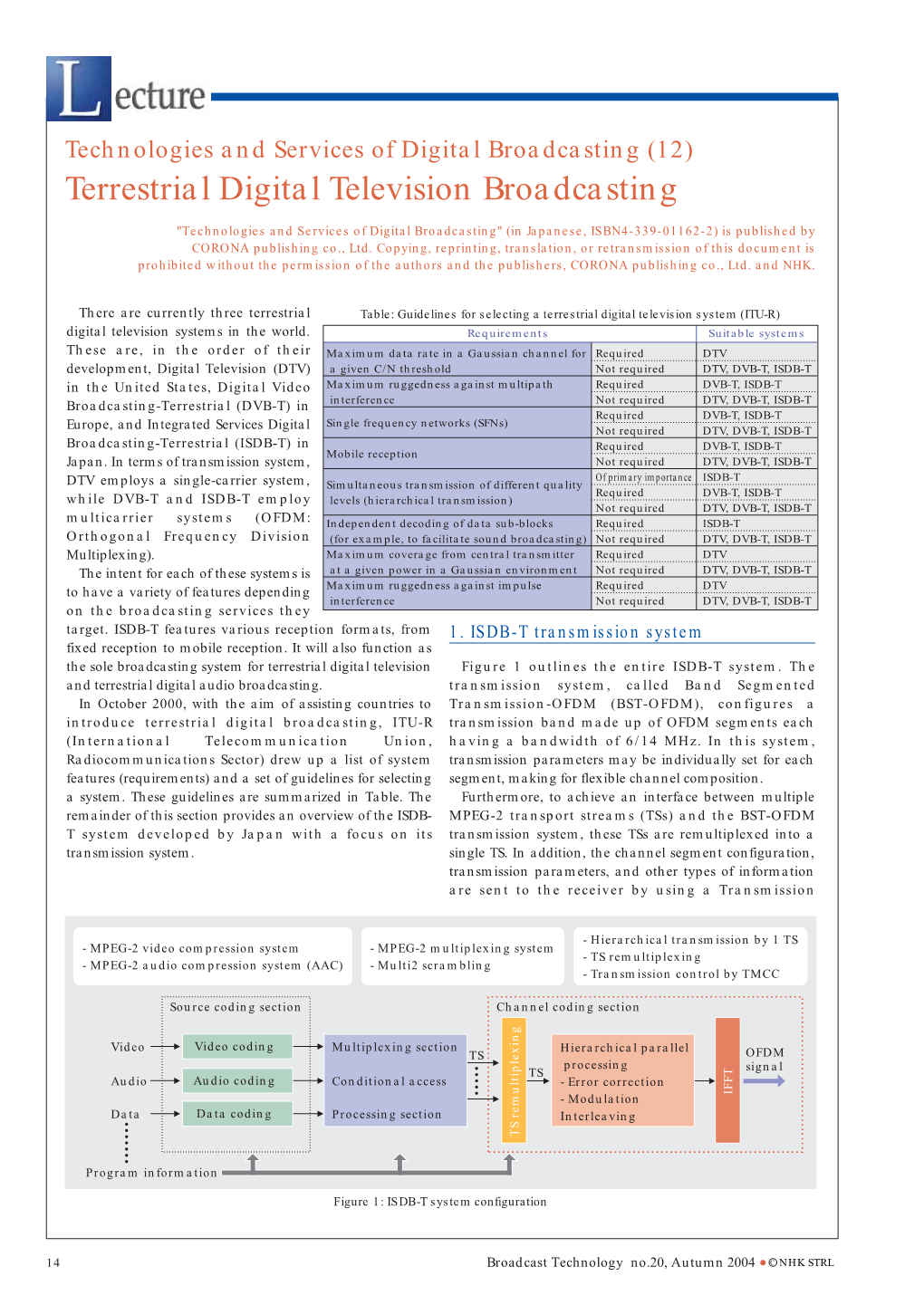 (12) Terrestrial Digital Television Broadcasting