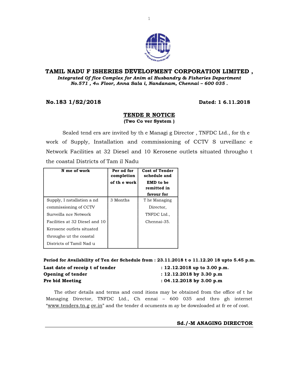 Tamil Nadu F Isheries Development Corporation