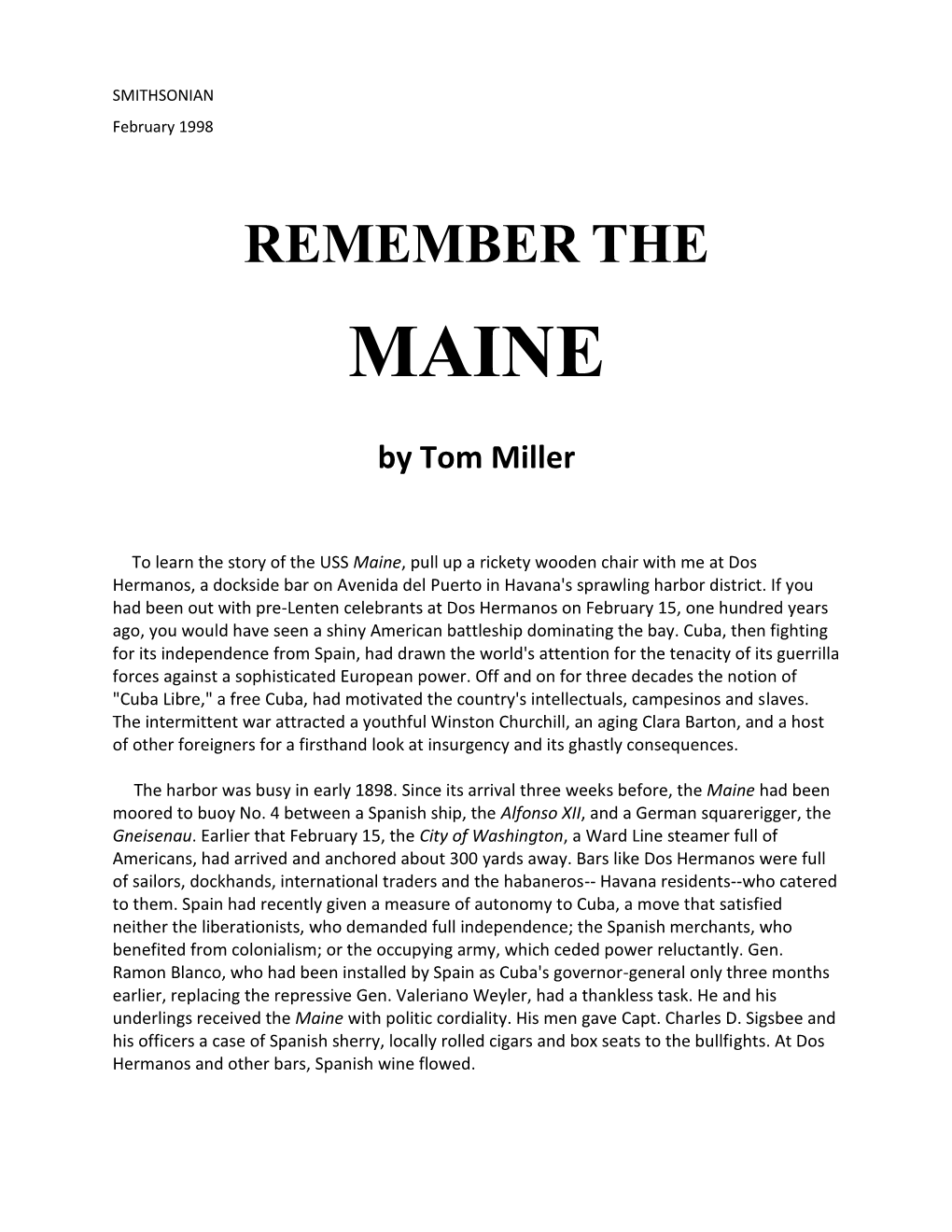 Remember the Maine