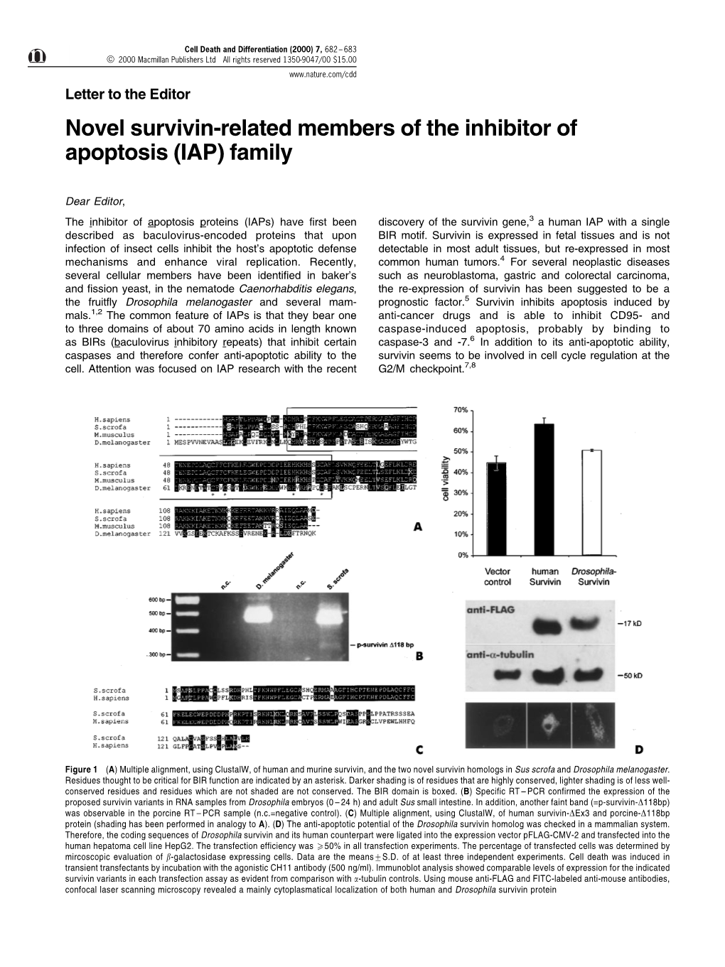 Novel Survivin-Related Members of the Inhibitor of Apoptosis (IAP) Family