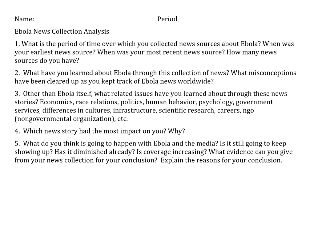 Ebola News Collection Analysis