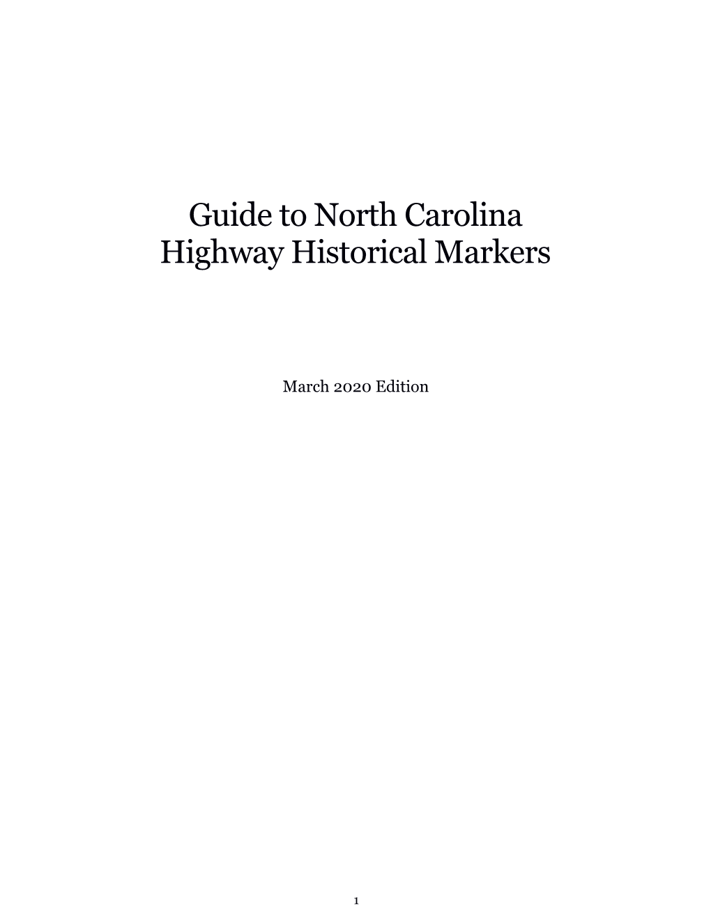 NC Historical Markers Guide Final March 2020