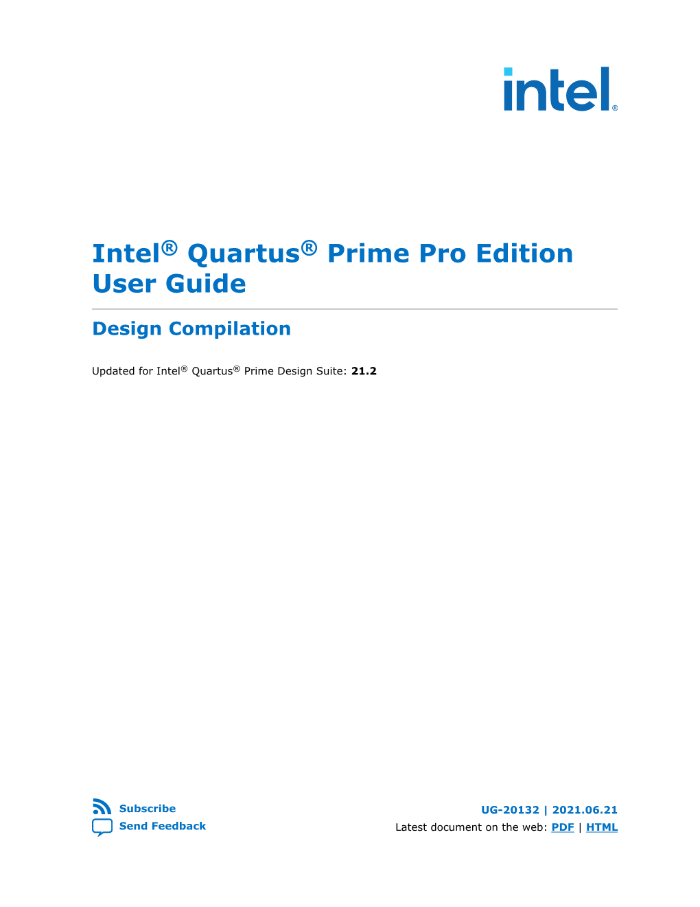 Intel Quartus Prime Pro Edition User Guide: Design Compilation Send Feedback