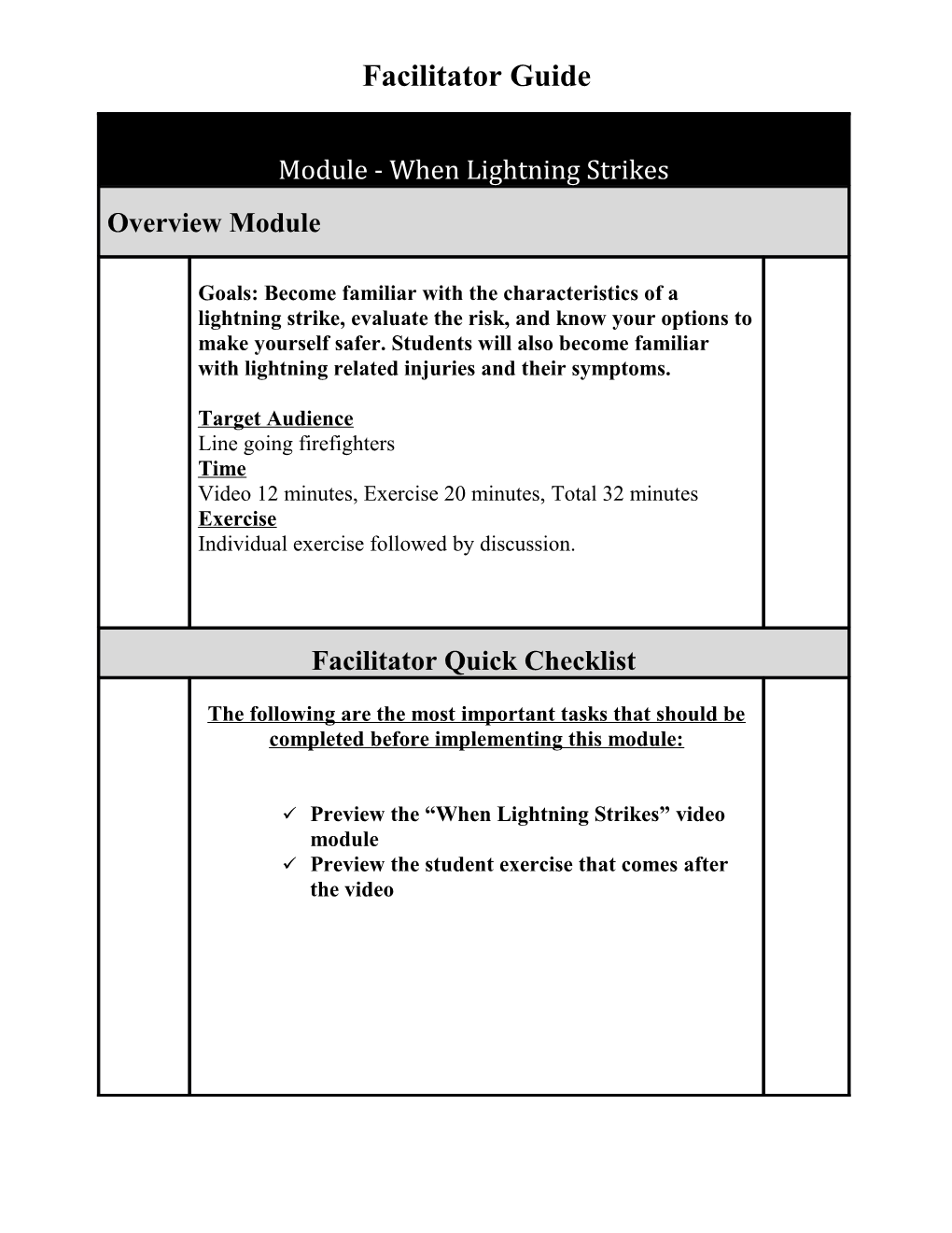 Module - When Lightning Strikes