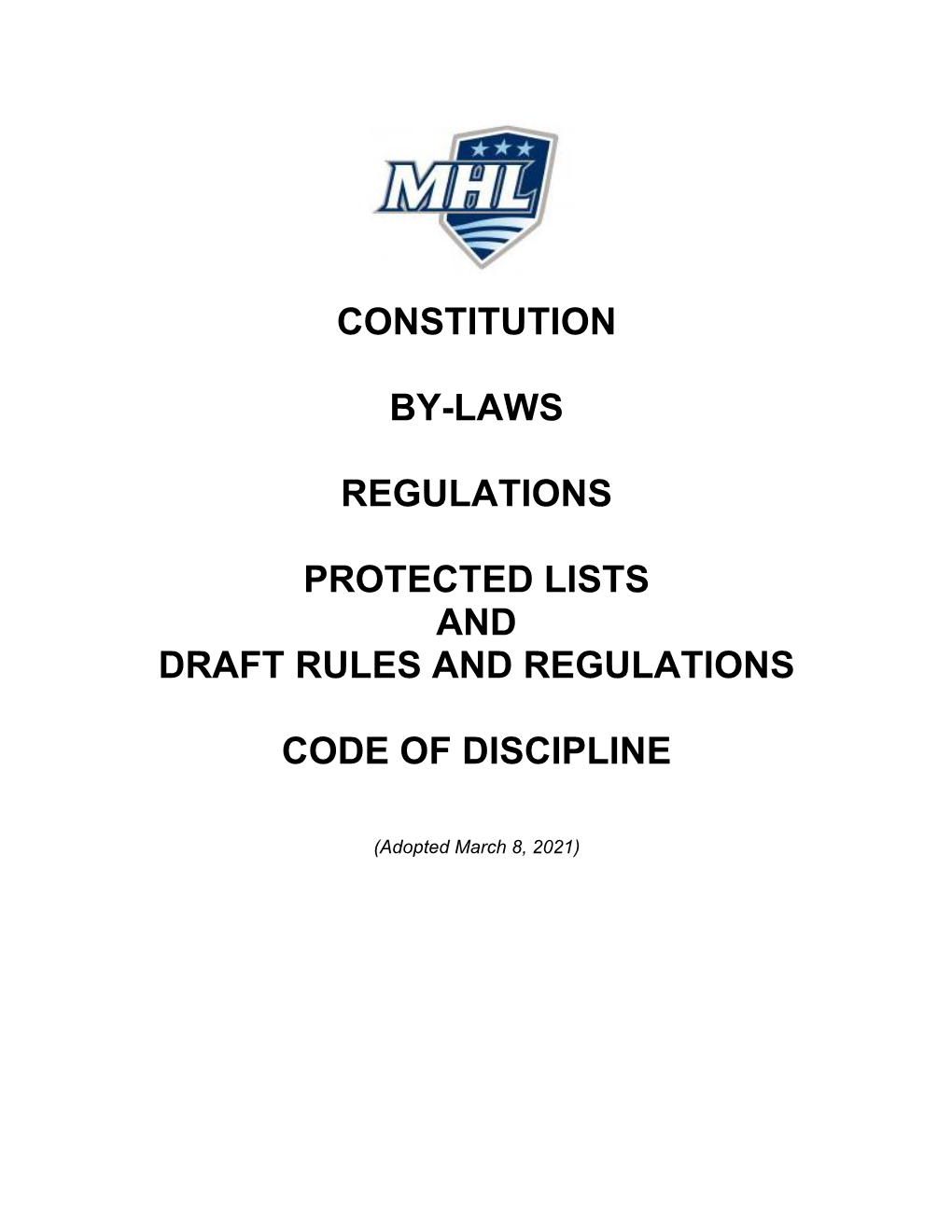 Constitution By-Laws Regulations Protected Lists and Draft Rules And