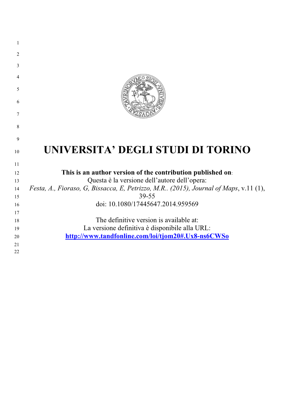 Universita' Degli Studi Di Torino