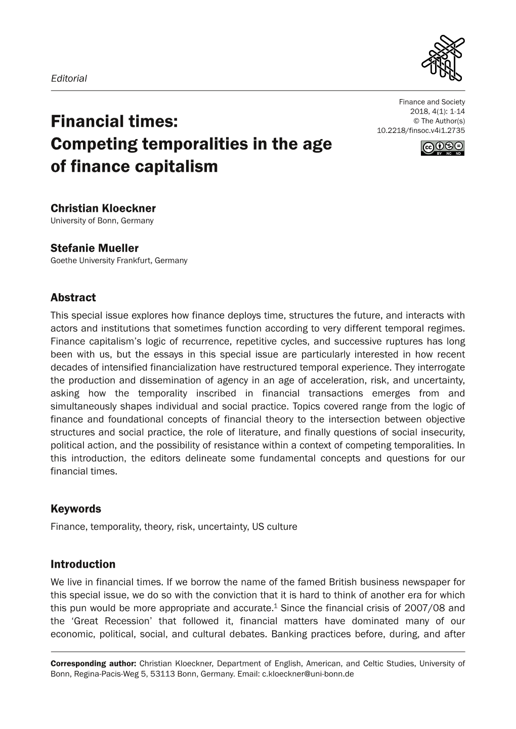 Competing Temporalities in the Age of Finance Capitalism