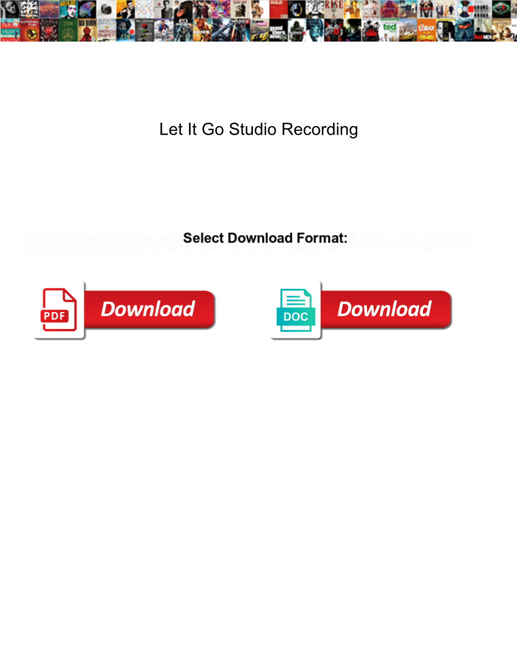 Let It Go Studio Recording