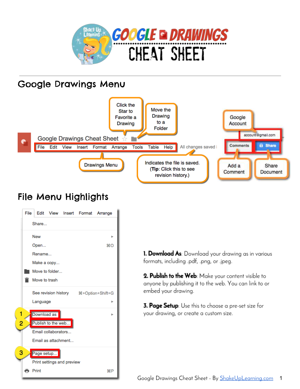 To Download the Google Drawings Cheat Sheet