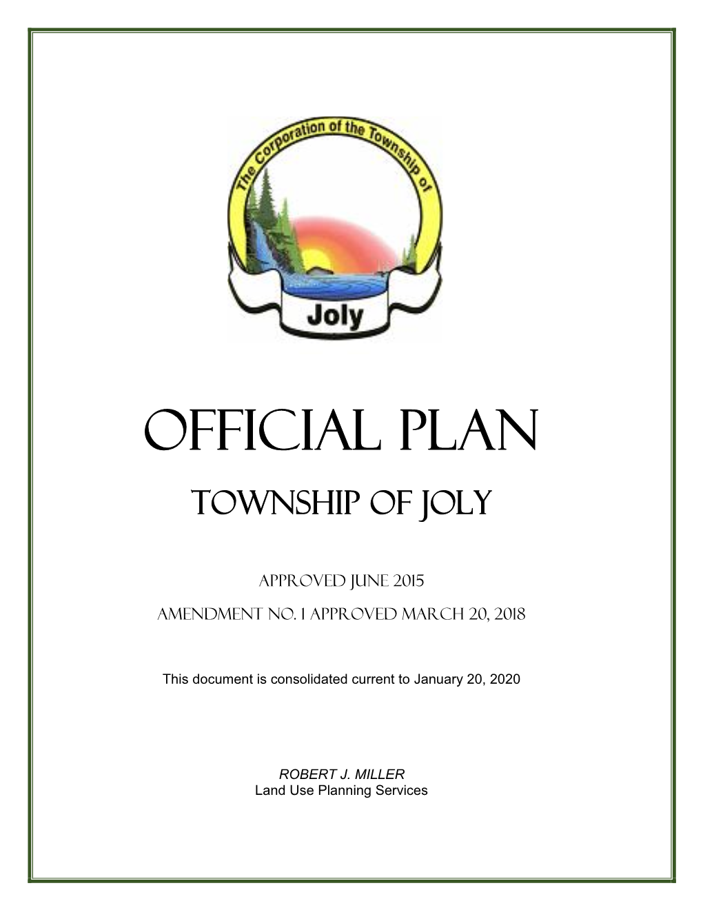 Official Plan Township of Joly
