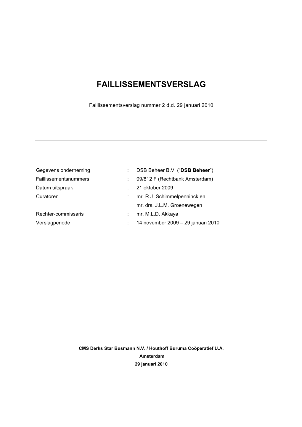 Faillissementsverslag