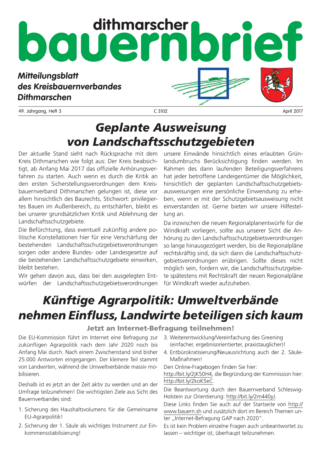 Dithmarscher Mitteilungsblatt Des Kreisbauernverbandes Dithmarschen