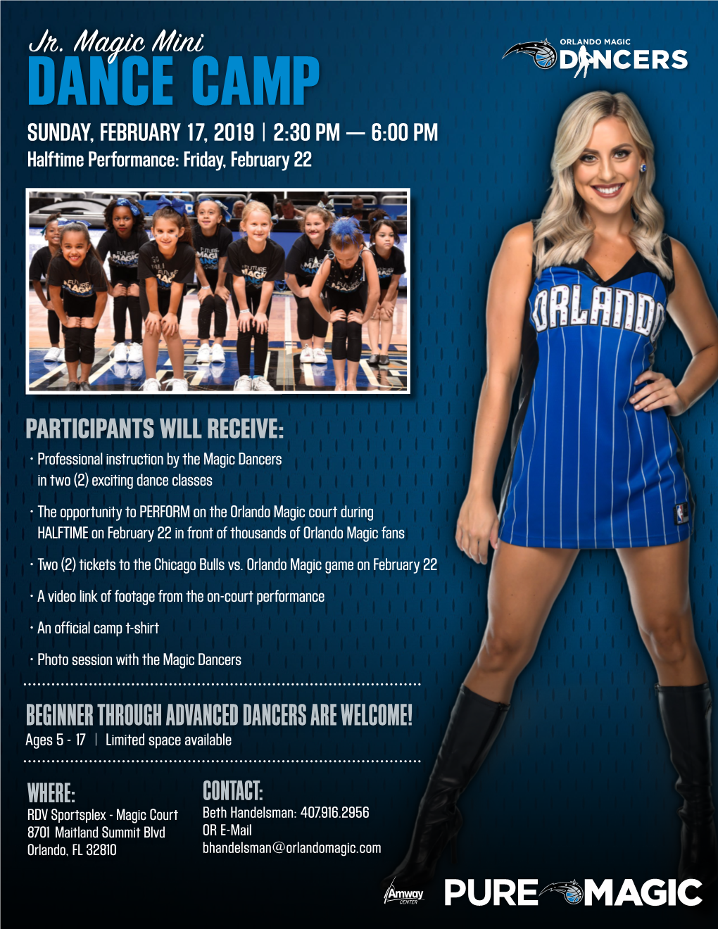 DANCE CAMP SUNDAY, FEBRUARY 17, 2019 | 2:30 PM — 6:00 PM Halftime Performance: Friday, February 22