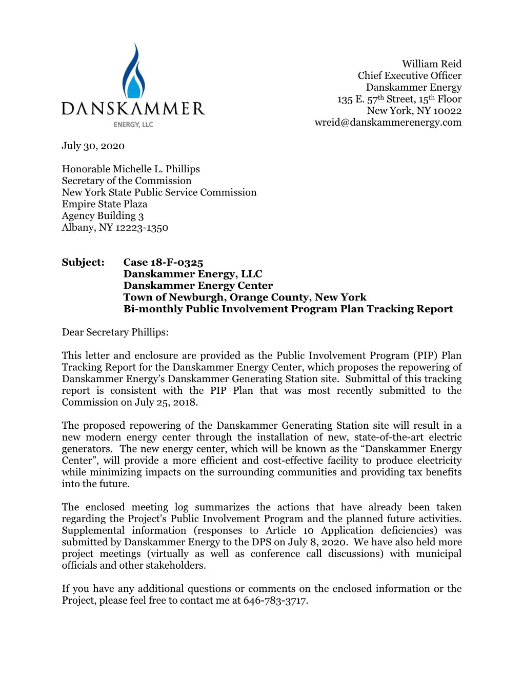 Danskammer Energy Center Town of Newburgh, Orange County, New York Bi-Monthly Public Involvement Program Plan Tracking Report