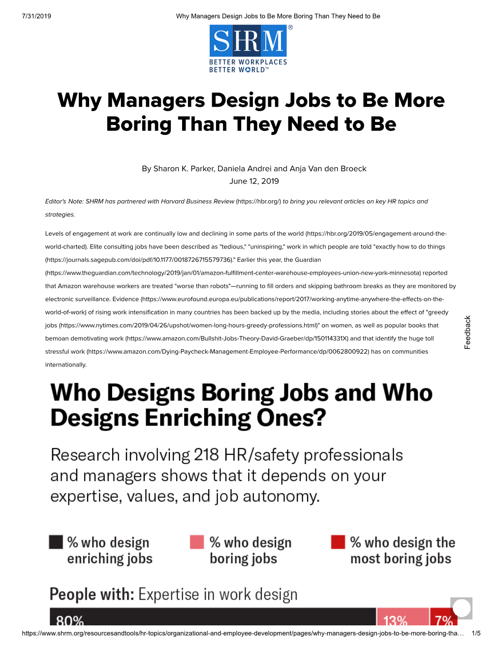 Why Managers Design Jobs to Be More Boring Than They Need to Be