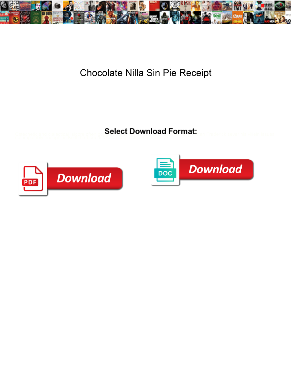 Chocolate Nilla Sin Pie Receipt