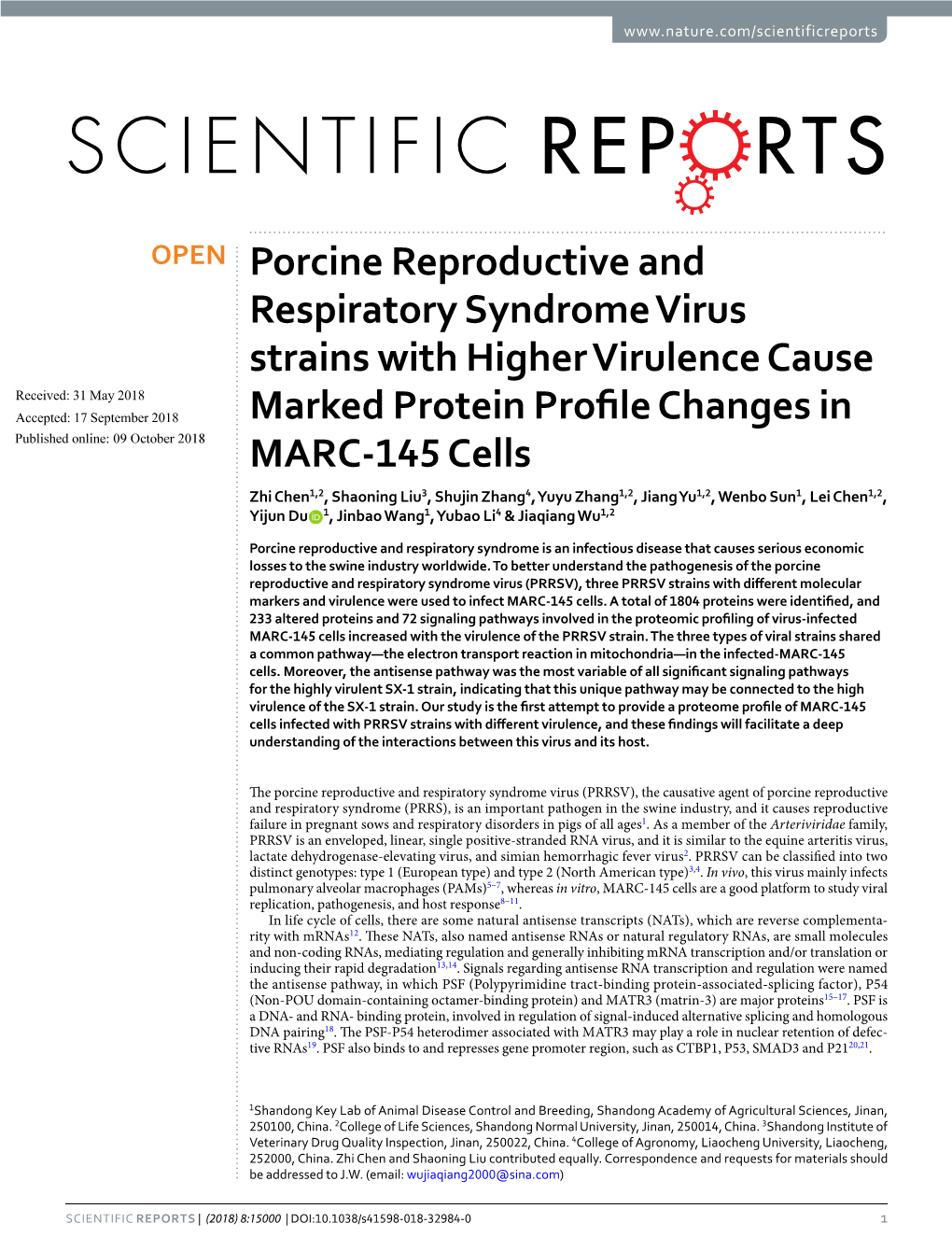 Porcine Reproductive and Respiratory Syndrome Virus Strains with Higher